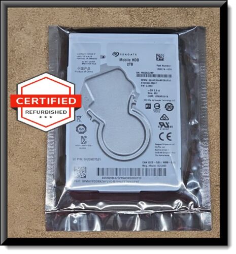 Seagate 2TB Mobile Laptop HDD 1R8174-070 ST2000LM007 SDC003 Factory Recertified