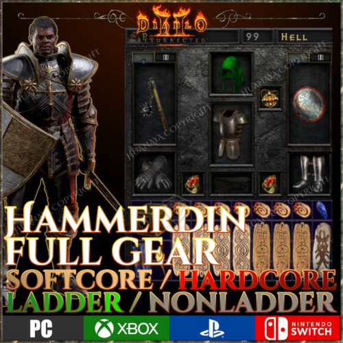 HAMMERDIN FULL GEAR PALA  PC PS4 PS5 XBOX SWITCH  D2R DIABLO 2 RESURRECTED