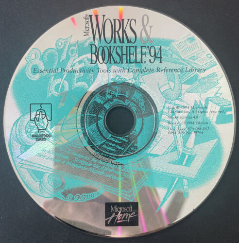 Vintage Microsoft Works & Bookshelf ’94 PC Software