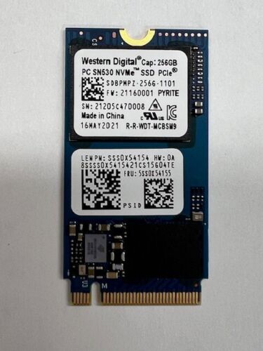 Western Digital 256GB SSD PC SN530 M.2 2242 PCIe NVMe SDBPMPZ-256G-1101