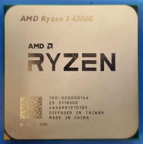 100-000000144 : AMD Ryzen 3 4300G 3.8GHZ : 4 Core : Socket AM4 : Desktop CPU