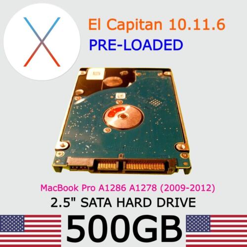 2009 MacBook Pro Hard Drive | 500GB HD 2.5″ A1278 A1286 | El Capitan Loaded ****