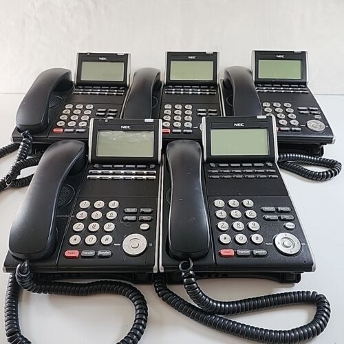 NEC DTL-12D-1 BK TEL DT300 Phone DLV(XD)Z-Y(BK) Black Lot Of 5