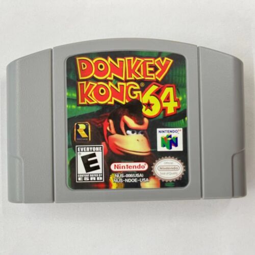 Yellow Donkey Kong N64 Video Game Case for Nintend N64 Game Console NEW