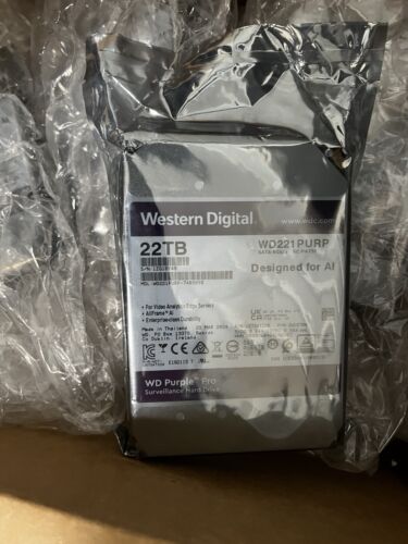 WD Purple Pro (7200RPM, 3.5″, SATA III, 512MB Cache) 22TB Surveillance HDD