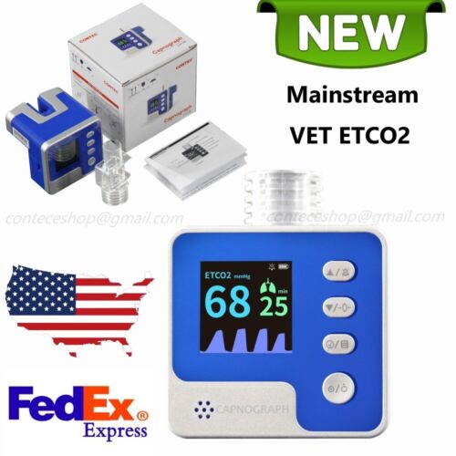 CA10M-VET Animal Mainstream Capnograph ETCO2 End-tidal CO2 Respiration Monitor