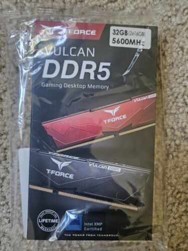 T-Force Vulcan 32GB (2 x 16GB) 288-Pin PC RAM DDR5 5600 (PC5 44800) Desktop