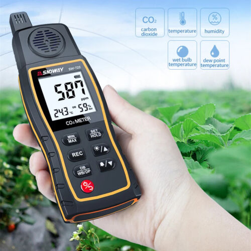 Portable CO2 Meter Carbon Dioxide Detector Humidity Temp Air Quality Monitor