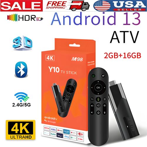 4K Smart TV Stick Android 13 OS 2G 16GB 2.4G&5G Dual Wifi BT5.0 Media Player US