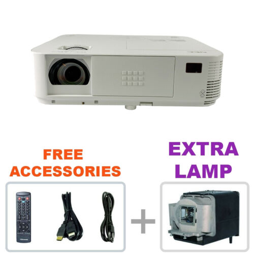 NEC M323X DLP Projector Professionally Refurbished 3200 Lumens EXTRA LAMP bundle