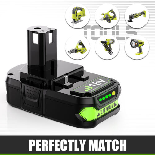 For RYOBI P108 18V One Plus High Capacity Battery P107 P108 Lithium-Ion Battery