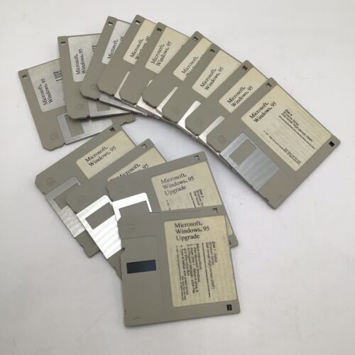 Vtg Microsoft Windows ’95 Upgrade Operating System Install Floppy Disks 3-1/2″