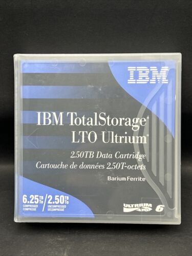 IBM LTO-6 Tape Cartridge #00V7590 2.5TB Ultrium Data Storage Backup – NEW