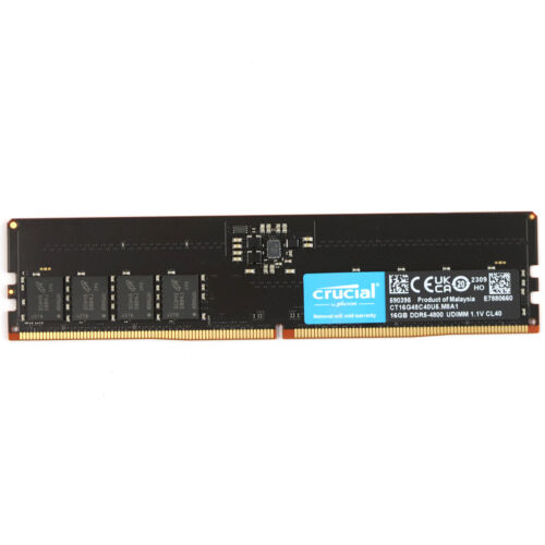 Crucial 32GB (2 x 16GB)UDIMM DDR5 4800 (PC5 38400) Desktop Memory CT2K16G48C40U5