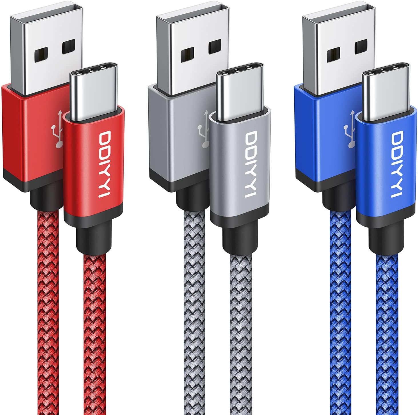 Long USB C Cable 10 ft 3-Pack, USB to USB C Cable 10ft Fast Charging, USBA to USBC Charger 10 ft Cord Braided for iPhone 16/16 Plus/16 Pro/16 Pro Max/iPhone 15 Series, Samsung, LG