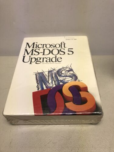 Microsoft MS-DOS 5 Upgrade PC 5.25″ Floppy Factory Sealed Software