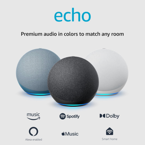 Echo Alexa Speaker – Premium Sound for Large Rooms – Charcoal