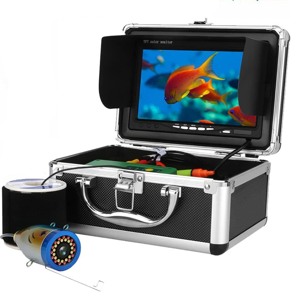 Underwater Fishing Camera, with 7.0 Inch Monitor, Up to 8 Hours Battery Life, 30Pcs IR and White LED Lights (30M Cable)