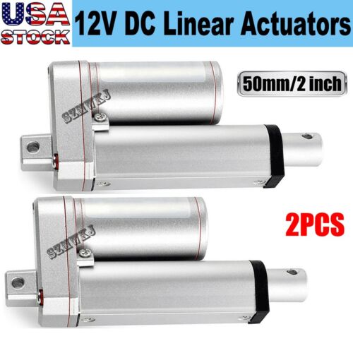 Set of 2PCS 2″ Stroke Heavy Duty Linear Actuators 330 Pound Load 12Volt DC Motor