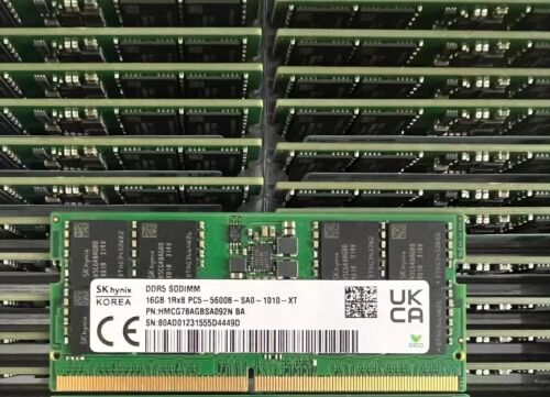 SK Hynix 16GB DDR5 5600MHz 1RX8 Laptop SODIMM RAM 1Rx8 PC5-5600B HMCG78AGBSA092N