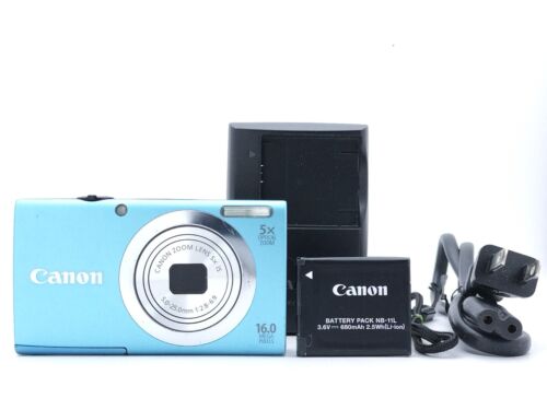 Canon PowerShot A2400 IS Blue 16.0MP 5x Zoom Digital Camera from Japan