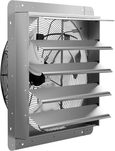 iPower 24 Inch Shutter Exhaust Fan Aluminum High Speed 1400RPM 2750CFM Silver