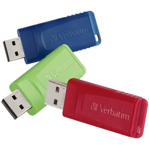 Verbatim 97002 4GB USB 2.0 Flash Drive 3-Pack – Store N Go – Red, Green