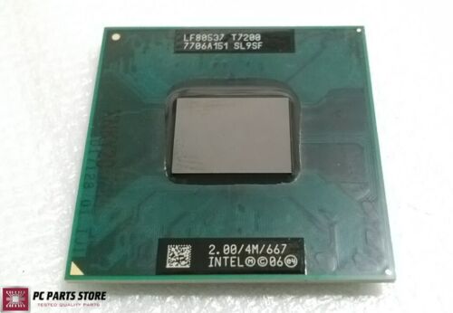 Intel Core 2 Duo T7200 2.0GHz 4MB 667MHz Mobile CPU Processor SL9SF Socket M 34W