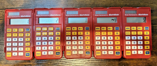 LOT of (5) Texas Instruments TI-7 Classroom Mathmate Calculators