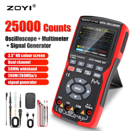 3 In1 Digital Multimeter 50MHz Bandwidth 280MS Rate PC Waveform Data Storage