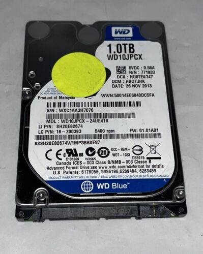 Western Digital WD Blue WD10JPCX 2.5″ 1TB HDD 5.4K RPM SATA III Hard Disk Drive