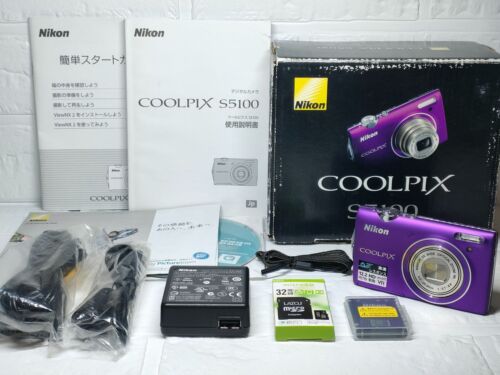 [MINT in Box] Nikon COOLPIX S5100 Purple 12.2MP Digital Camera From JAPAN #2577