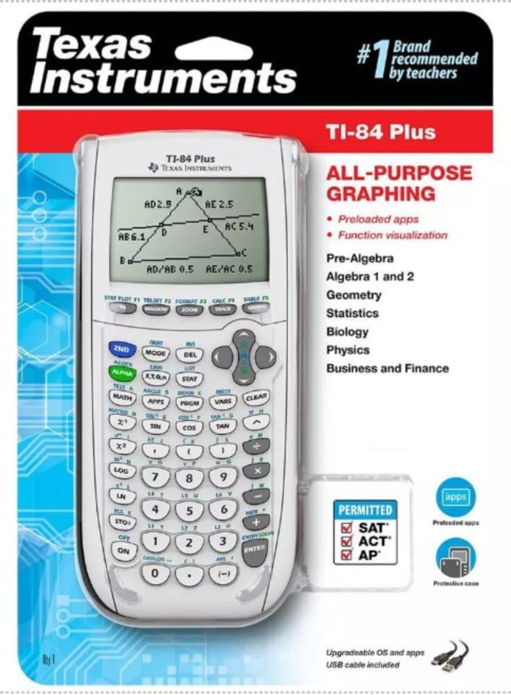 Texas Instruments Ti-84 Plus Graphing Calculator, White (Renewed)