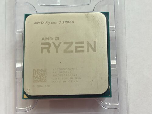 AMD Ryzen 3 2200G CPU – 3.5GHz/3.7GHz Boost – 4 Cores 4 Threads Socket AM4