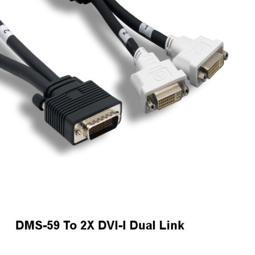 8″ DMS-59 Male to 2xDVI-I Female Splitter Cord for Matrox nVidia PNY GraphicCard