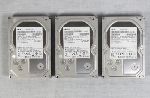 Lot of 3 HGST Hard Drives HUS724030ALA640 3.5″ 3TB SATA 6.0 Gb/s 0F14689 Working