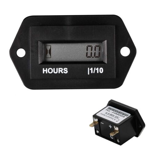 DC 4.5V to 90V Digital LCD Hour Meter Engine Data Storage For Boat Tractor Mower