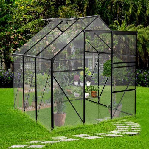 6×8 6×10 6×12 8×6 8×8 8×10 FT Walk-in Polycarbonate Greenhouse Kit for Outdoor