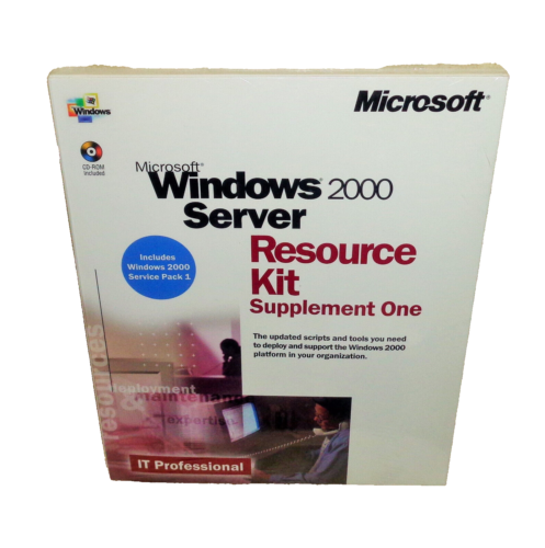 Sealed Microsoft Windows 2000 Server Resource Kit Supplement One CD ROM +WIN SP1