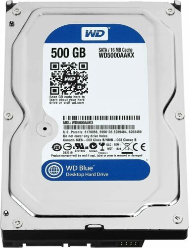 Lot of 2 Western Digital WD Blue WD5000AZLX 500GB 3.5″ SATA III Desktop HDD