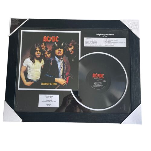 HIGHWAY TO HELL AC/DC 1979  Vinyl Record Wall Art Framed Rock N Roll Collector