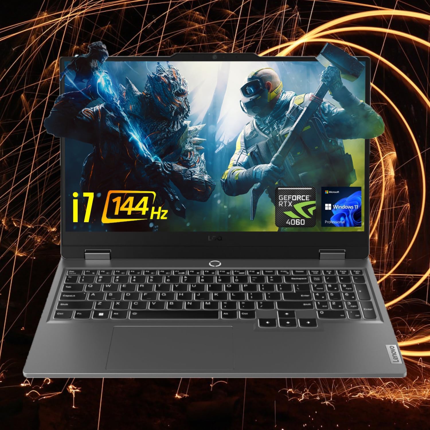 Lenovo LOQ i7 Premium Gaming Laptop, 15.6″ FHD 144Hz, i7-13650HX (Beats i9-12900H), GeForce RTX 4060 (Boost Clock 2370MHz), 32GB DDR5 RAM, 1TB SSD, Backlit KB, RJ-45, Wi-Fi 6, Windows 11 Pro, Grey