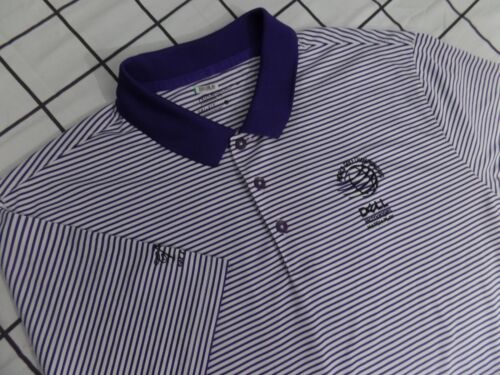 NIKE GOLF DELL Technologies PURPLE STRIPED LARGE Work Polo Shirt