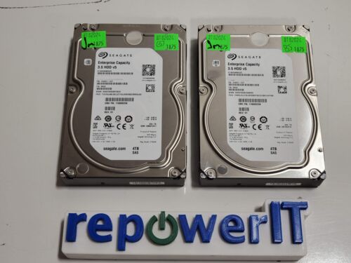 Lot of 2x Seagate ST4000NM0025 4TB SAS 12Gb/s 3.5″ HDDs USED