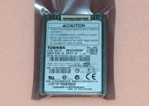 TOSHIBA 1.8″ MK6008GAH 60GB HDD FOR DELL Latitude Hard DISK DRIVE