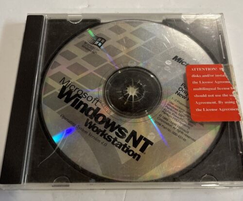 Microsoft Windows NT Workstation OS Version 4.0 Replacement Disc Only Vtg 1996