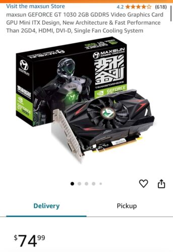 Maxsun Geforce Gt 1030 2gb GDDR5 Graphics Card