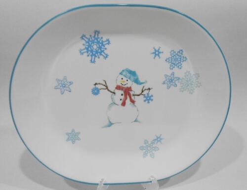 Corelle WINTER MAGIC 12 x 10 SERVING PLATTER Meat Plate Entrée Tray *Snowman