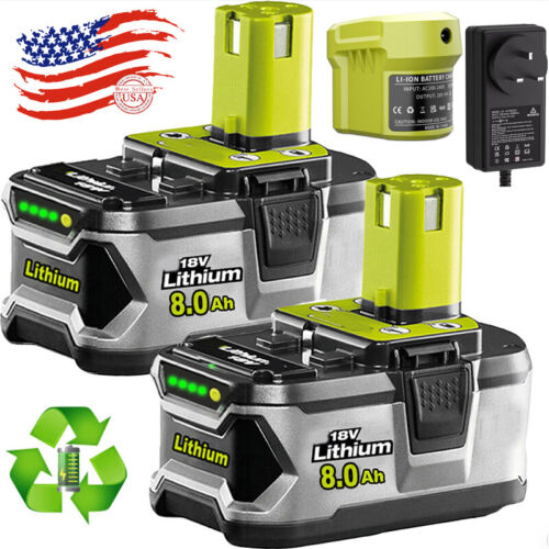 For RYOBI P108 18V 8.0Ah One Plus High Capacity Lithium Battery / New Charger US