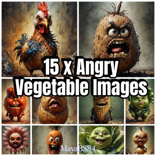 Digital Image Picture Wallpaper Background Desktop AI Art , 15 x Angry VegImage